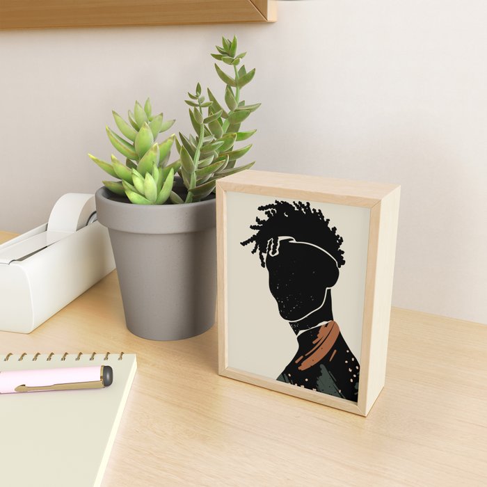 Black Hair No. 2 Mini Art Print Gallery Image 2