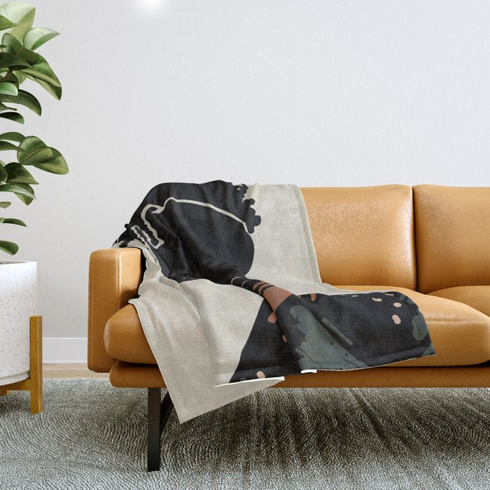 Black Hair No. 2 Throw Blanket Gallery Image 1