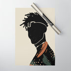 Black Hair No. 2 Wrapping Paper Gallery Image 1