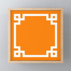 Orange and White Greek Key Square Border Mini Art Print Gallery Image 1