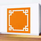 Orange and White Greek Key Square Border Wall Mural Gallery Image 2