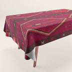 The Crimson Symmetry Handwoven Tribal Kilim Art Tablecloth Gallery Image 1
