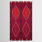 The Crimson Symmetry Handwoven Tribal Kilim Art Tablecloth Gallery Image 2