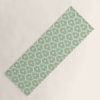 Vintage French Flower Green Yoga Mat Gallery Image 1