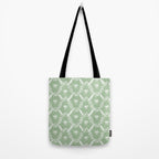 Vintage French Flower Green Tote Bag Gallery Image 2