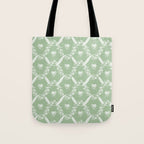 Vintage French Flower Green Tote Bag Gallery Image 1