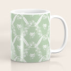 Vintage French Flower Green Coffee Mug Gallery Image 1