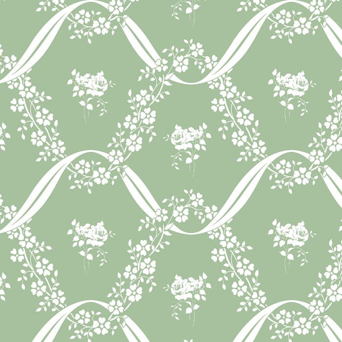 Vintage French Flower Green Coffee Mug Gallery Image 2