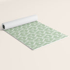 Vintage French Flower Green Yoga Mat Gallery Image 2