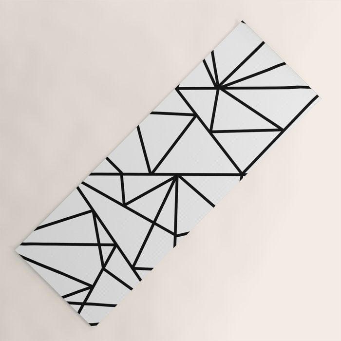 Black white modern abstract geometrical pattern Yoga Mat Gallery Image 1