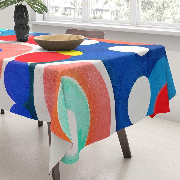 Circles: Colorful Mid Century Abstraction Tablecloth Gallery Image 3