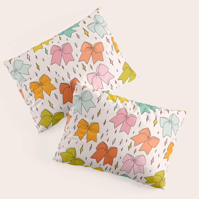 Rainbow Bow Print Pillow Sham Gallery Image 3