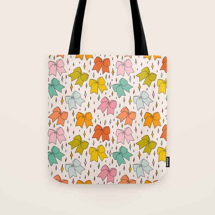 Rainbow Bow Print Tote Bag Gallery Image 1
