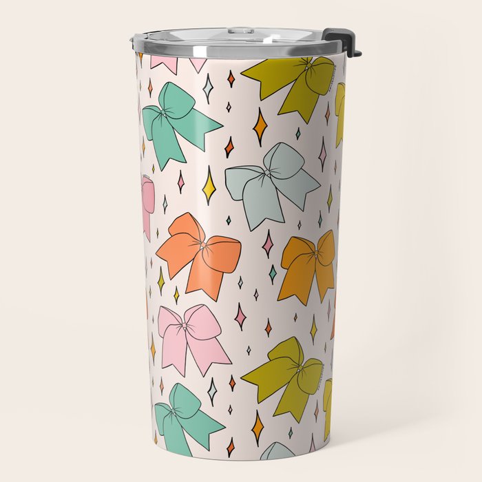 Rainbow Bow Print Travel Mug Gallery Image 2