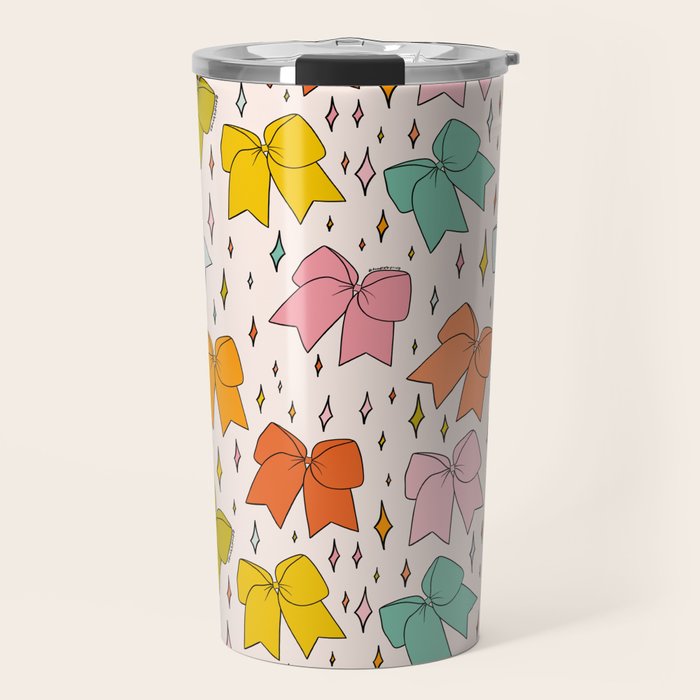 Rainbow Bow Print Travel Mug Gallery Image 1
