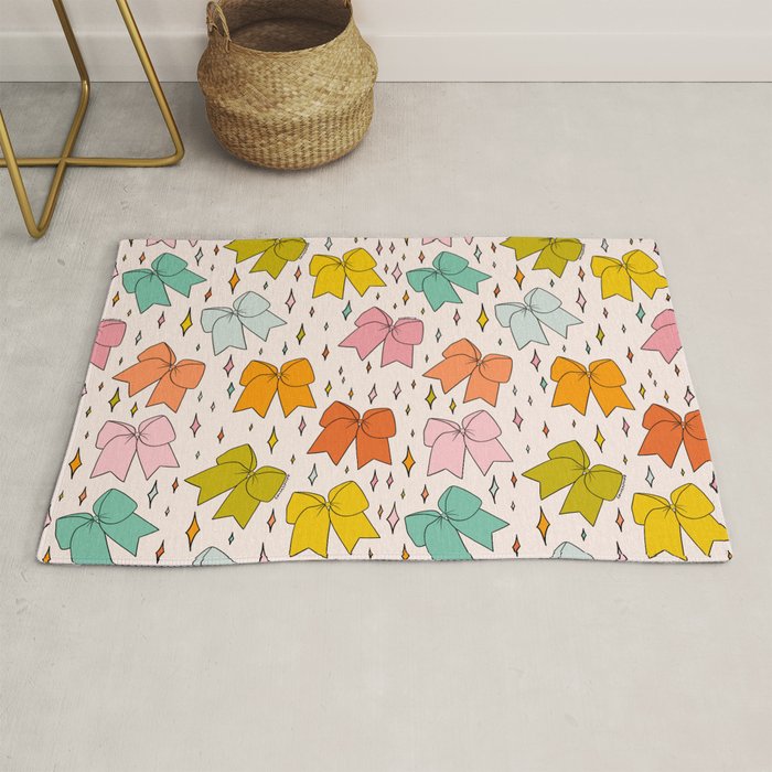 Rainbow Bow Print Rug Gallery Image 1
