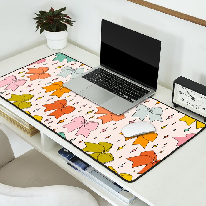 Rainbow Bow Print Desk Mat Gallery Image 2