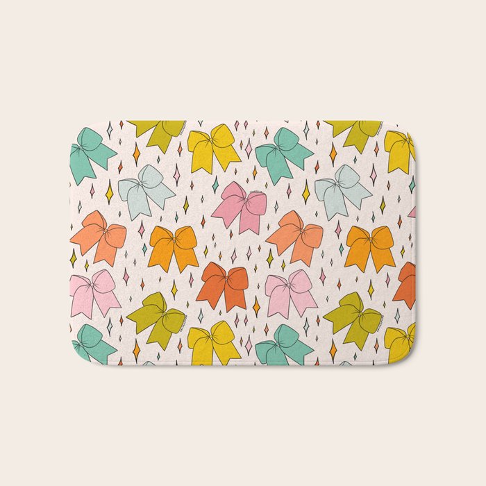 Rainbow Bow Print Bath Mat Gallery Image 1