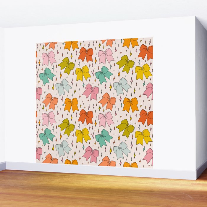 Rainbow Bow Print Wall Mural Gallery Image 2