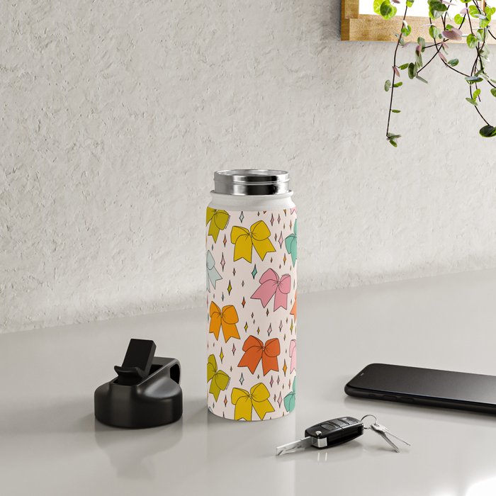 Rainbow Bow Print Water Bottle Gallery Image 4