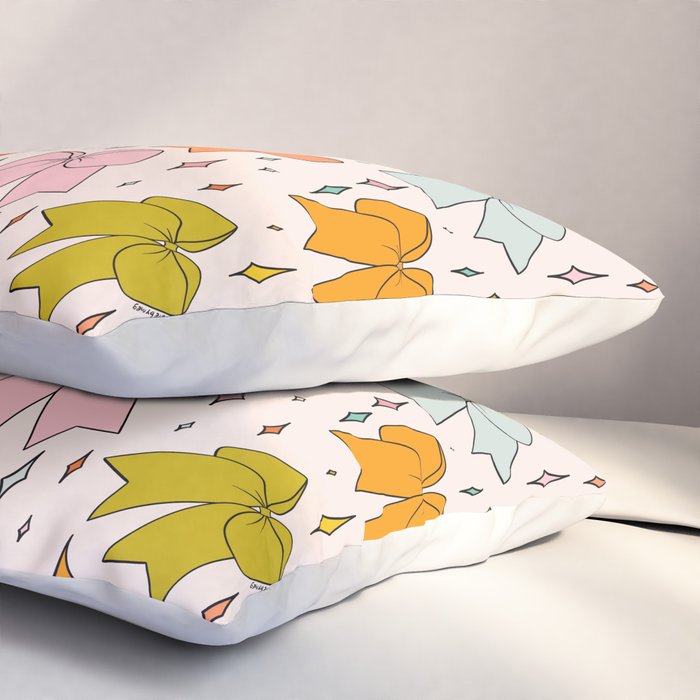 Rainbow Bow Print Pillow Sham Gallery Image 3