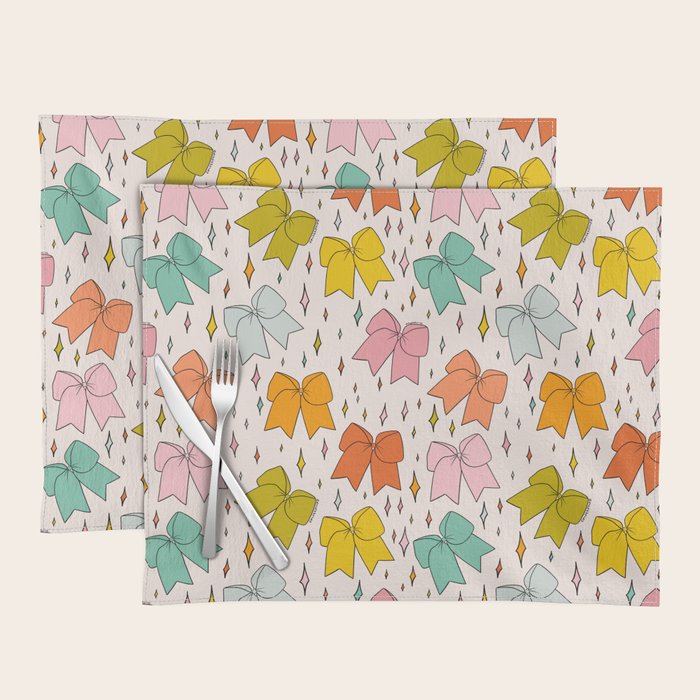Rainbow Bow Print Placemat Gallery Image 1