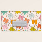 Rainbow Bow Print Desk Mat Gallery Image 1