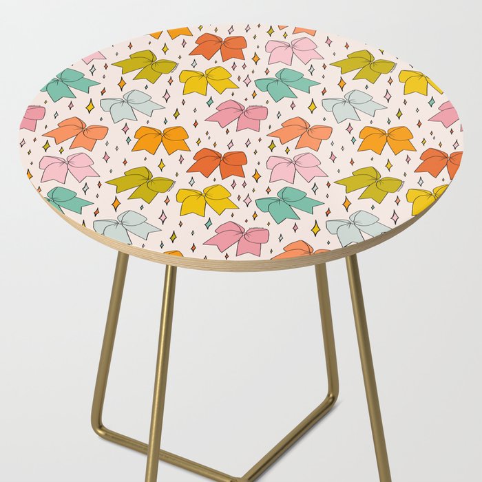 Rainbow Bow Print Side Table Gallery Image 2