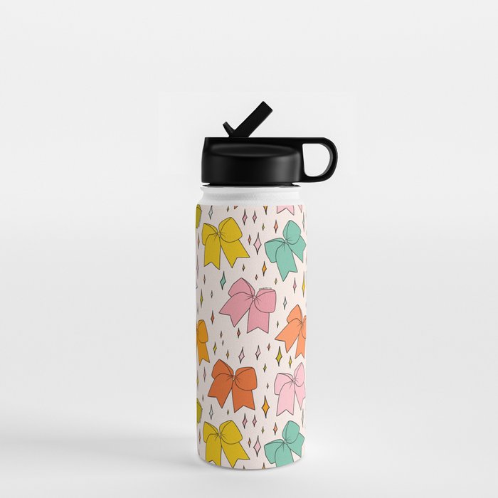 Rainbow Bow Print Water Bottle Gallery Image 1