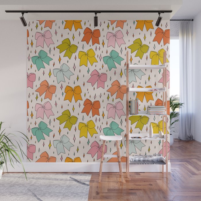 Rainbow Bow Print Wall Mural Gallery Image 1