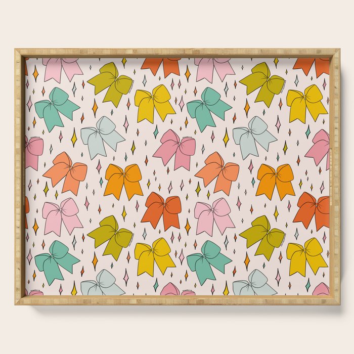 Rainbow Bow Print Serving Tray Gallery Image 1