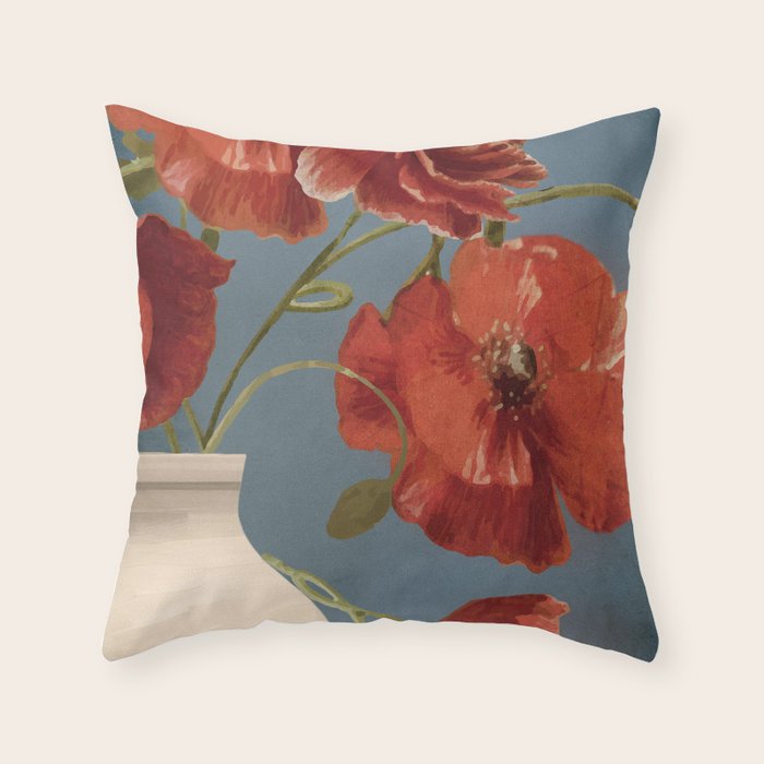 Poppies in Vase 1 Throw Pillow Gallery Image 6