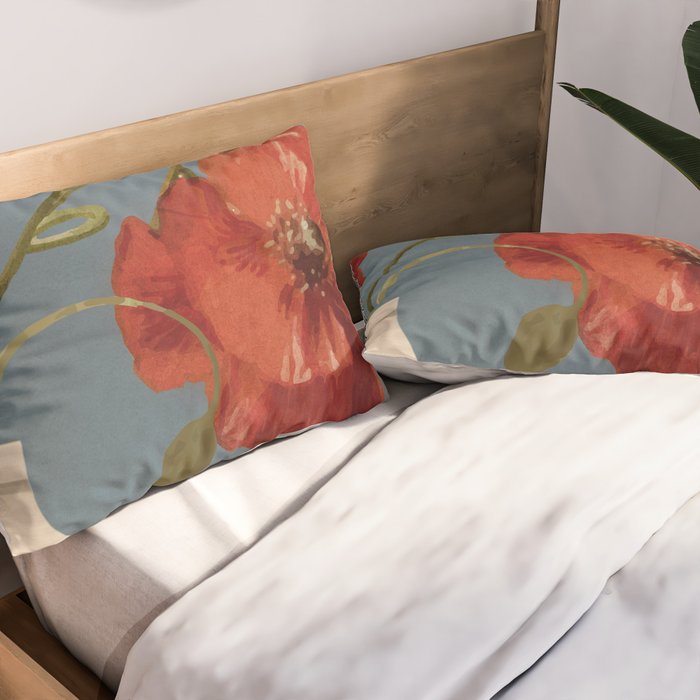 Poppies in Vase 1 Pillow Sham Gallery Image 2