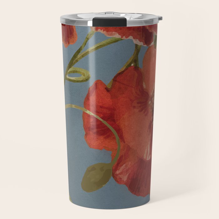 Poppies in Vase 1 Travel Mug Gallery Image 1