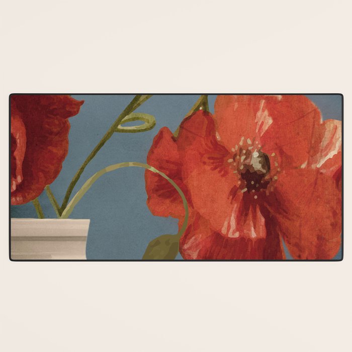Poppies in Vase 1 Desk Mat Gallery Image 3