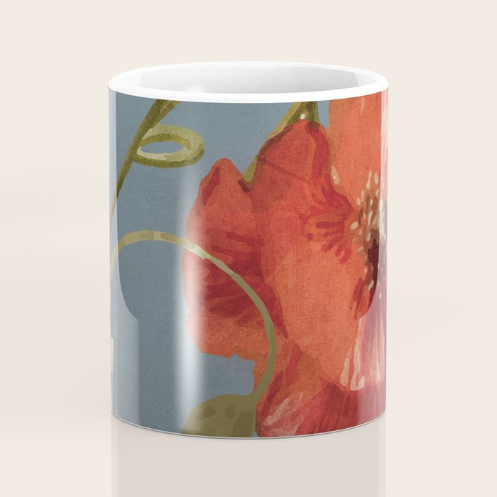 Poppies in Vase 1 Coffee Mug Gallery Image 4