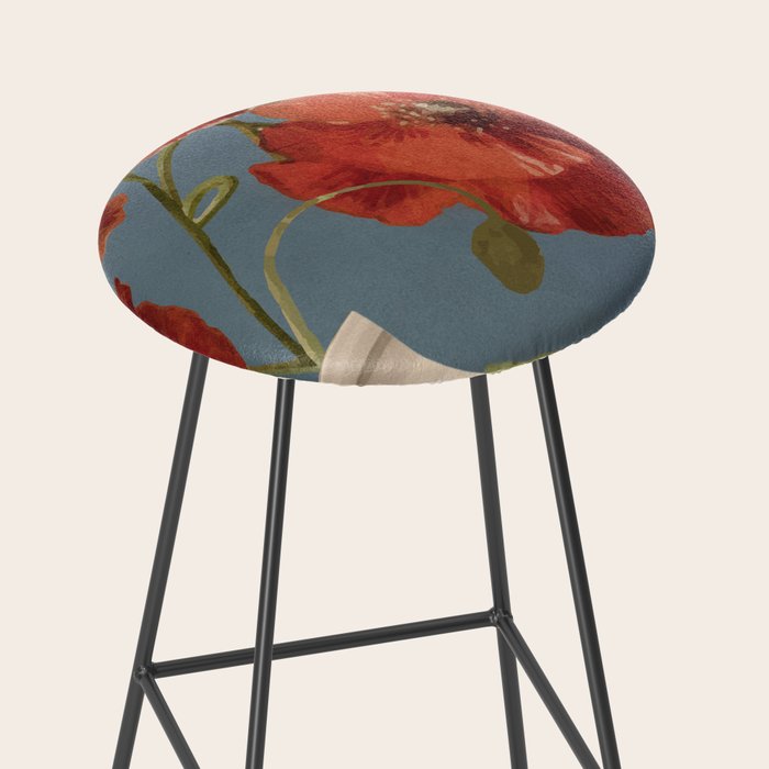 Poppies in Vase 1 Stool Gallery Image 2