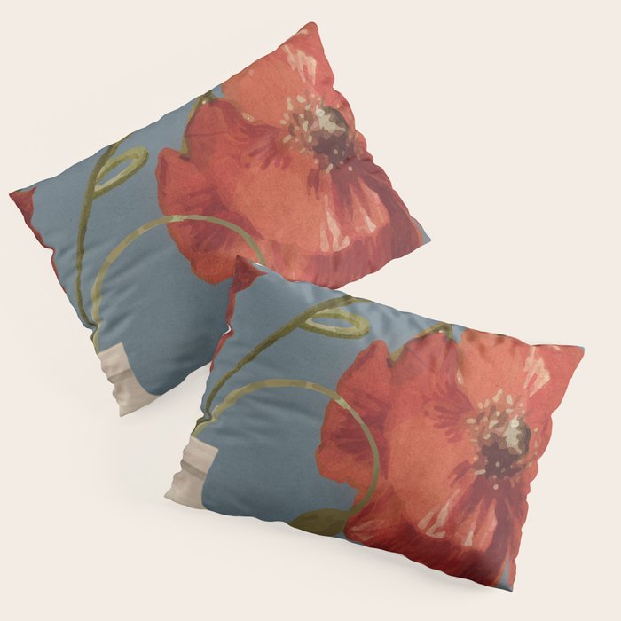 Poppies in Vase 1 Pillow Sham Gallery Image 1