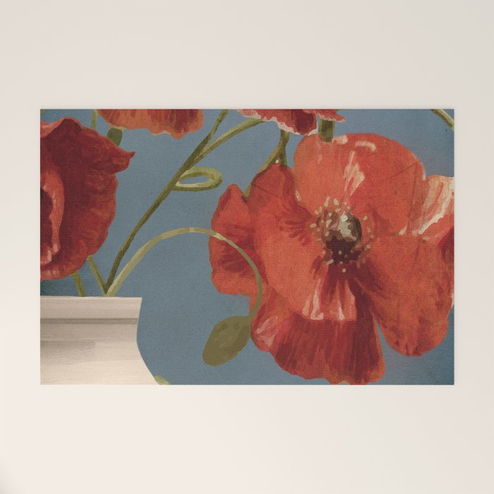Poppies in Vase 1 Welcome Mat Gallery Image 1