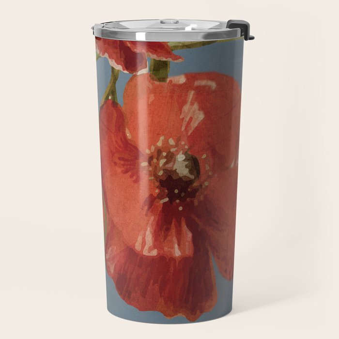 Poppies in Vase 1 Travel Mug Gallery Image 2