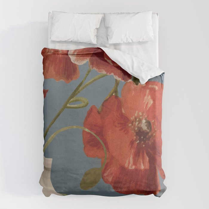 Poppies in Vase 1 Duvet Cover Gallery Image 6
