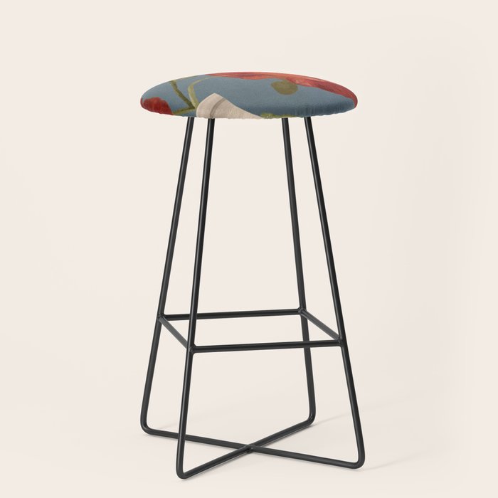 Poppies in Vase 1 Stool Gallery Image 1