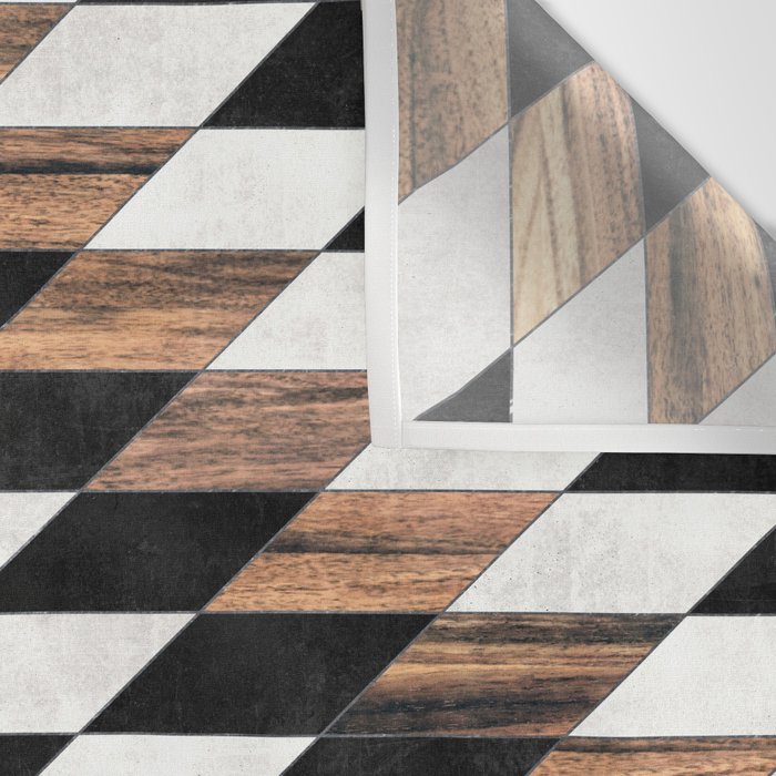 Urban Tribal Pattern No.13 - Aztec - Concrete and Wood Wall Tapestry Gallery Image 3