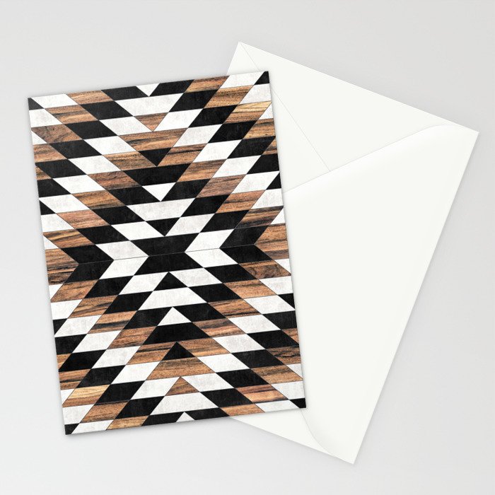 Urban Tribal Pattern No.13 - Aztec - Concrete and Wood Stationery Card Gallery Image 2