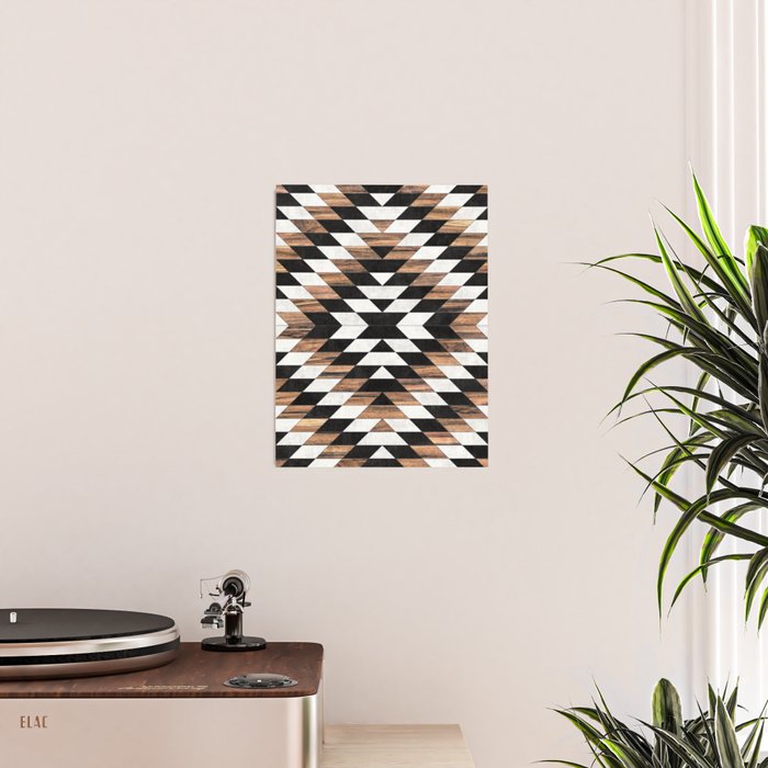 Urban Tribal Pattern No.13 - Aztec - Concrete and Wood Poster Gallery Image 2