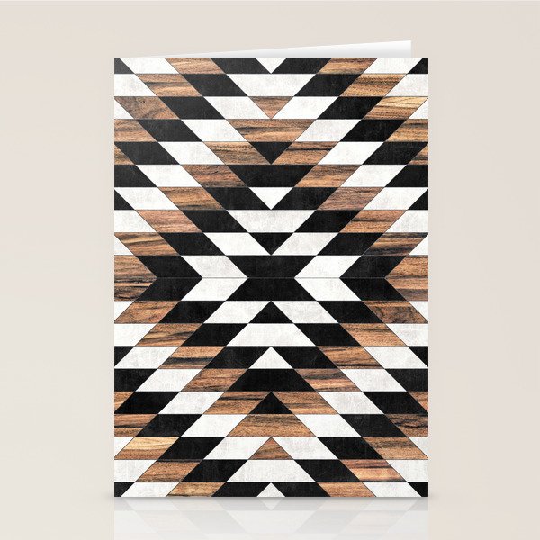 Urban Tribal Pattern No.13 - Aztec - Concrete and Wood Stationery Card Gallery Image 2