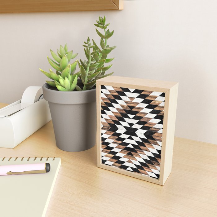 Urban Tribal Pattern No.13 - Aztec - Concrete and Wood Mini Art Print Gallery Image 2