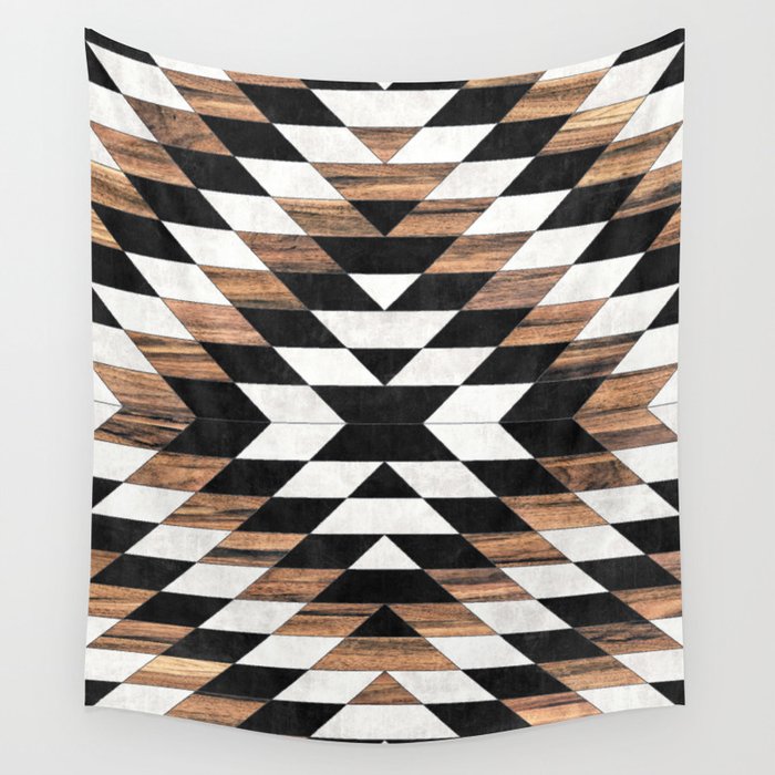 Urban Tribal Pattern No.13 - Aztec - Concrete and Wood Wall Tapestry Gallery Image 4