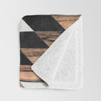 Urban Tribal Pattern No.13 - Aztec - Concrete and Wood Throw Blanket Gallery Image 3