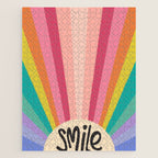 Smile - 70s Retro Sun Rainbow  Jigsaw Puzzle Gallery Image 1